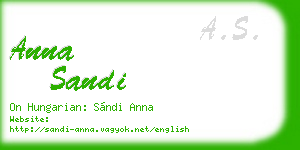 anna sandi business card